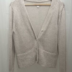 Signature Cream Knit Cardigan Sweater